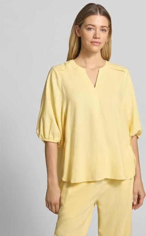 FREE QUENT Blouse van linnenmix met verlengde rug model 'Lava' - Foto 4