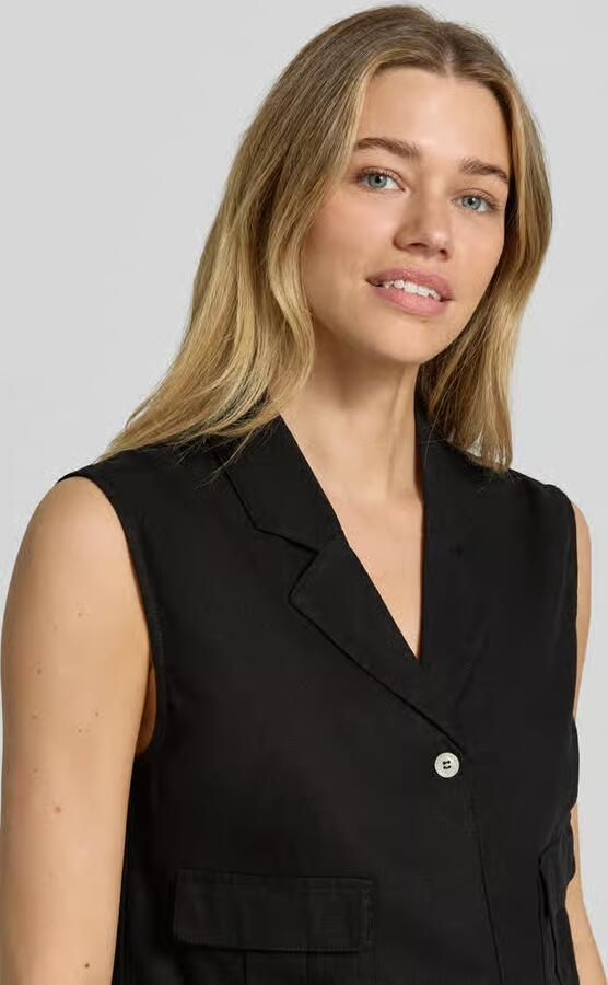 FREE QUENT Bodywarmer van linnenmix met paspelzakken model 'Lava'