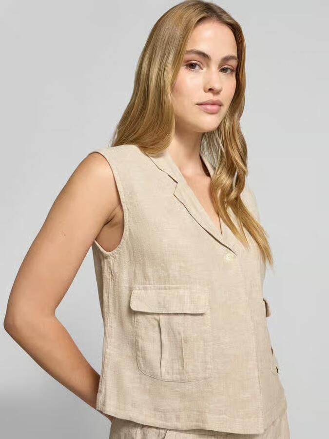 FREE QUENT Bodywarmer van linnenmix met paspelzakken model 'Lava'