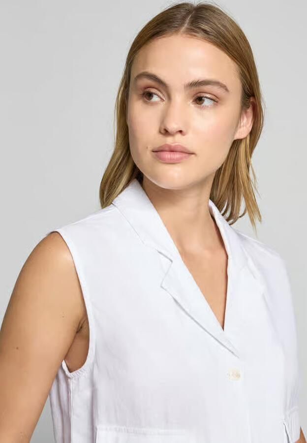 FREE QUENT Bodywarmer van linnenmix met paspelzakken model 'Lava'