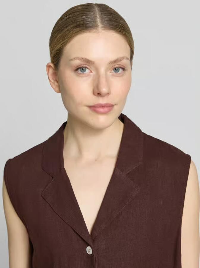 FREE QUENT Bodywarmer van linnenmix met paspelzakken model 'Lava'