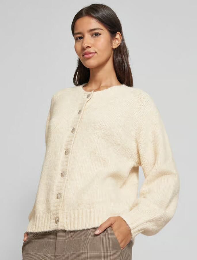 Freequent Elegant Gebreid Vest met Knoopdetail Beige Dames - Foto 2