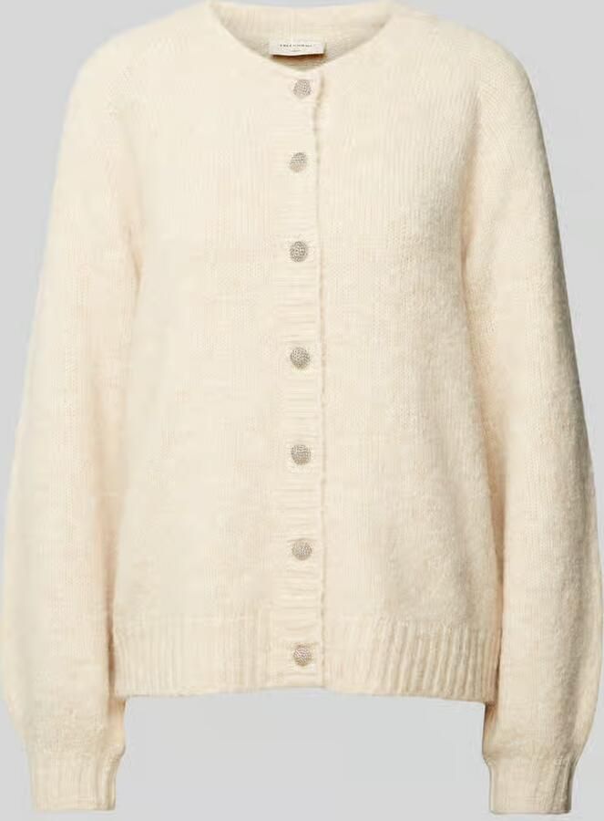 Freequent Elegant Gebreid Vest met Knoopdetail Beige Dames