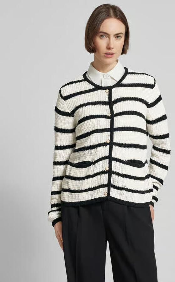 FREE QUENT Gebreid jack met streepmotief model 'Cotla' - Foto 2