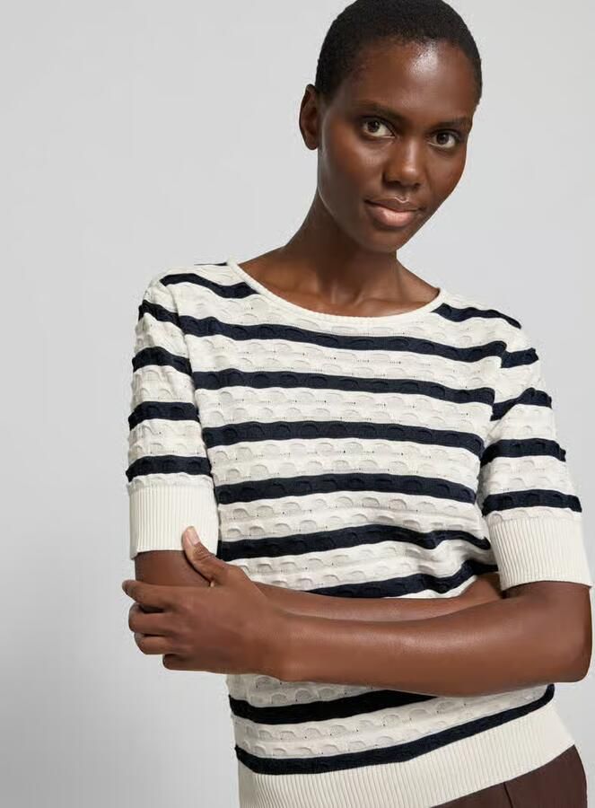 FREE QUENT Gebreid shirt met ronde hals model 'Dodo'