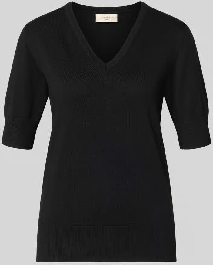 FREE QUENT Gebreid shirt met V-hals model 'Katie' - Foto 3
