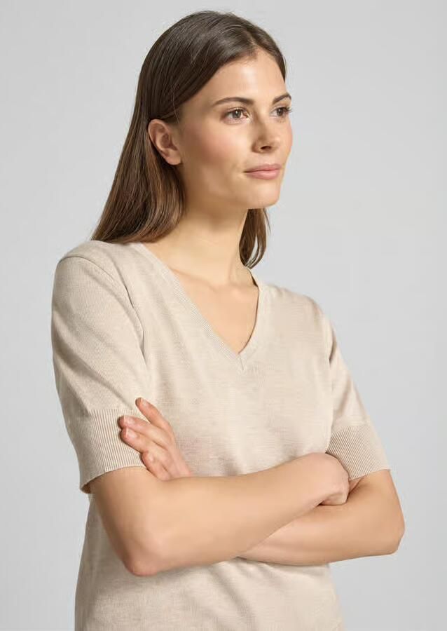 FREE QUENT Gebreid shirt met V-hals model 'Katie'