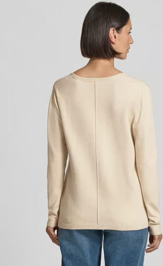 Freequent Beige V-hals Pullover met Fijn Breisel Beige Dames - Foto 2