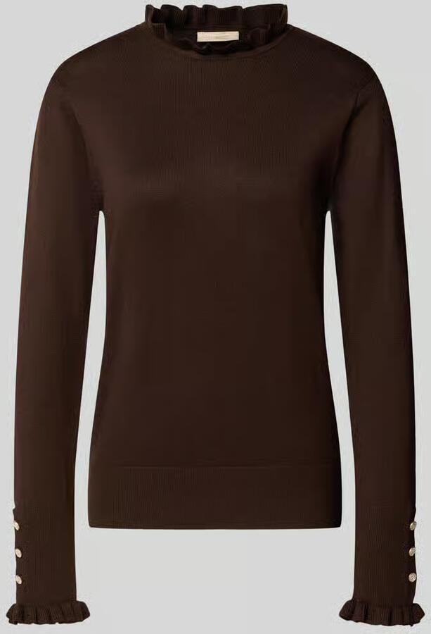 FREE QUENT Gebreide pullover met opstaande kraag en ruches model 'Katie'