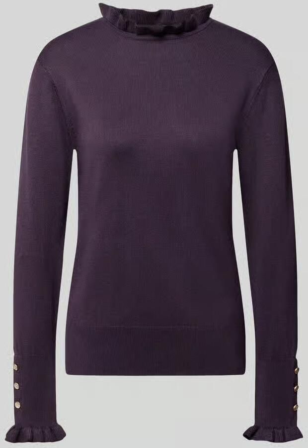 FREE QUENT Gebreide pullover met opstaande kraag en ruches model 'Katie'