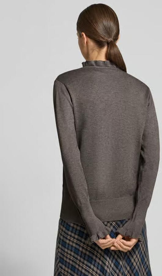 FREE QUENT Gebreide pullover met opstaande kraag en ruches model 'Katie' - Foto 3
