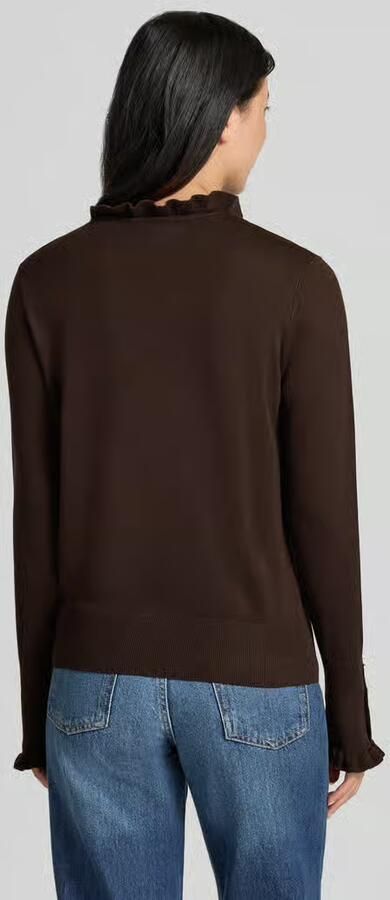 FREE QUENT Gebreide pullover met opstaande kraag en ruches model 'Katie' - Foto 3