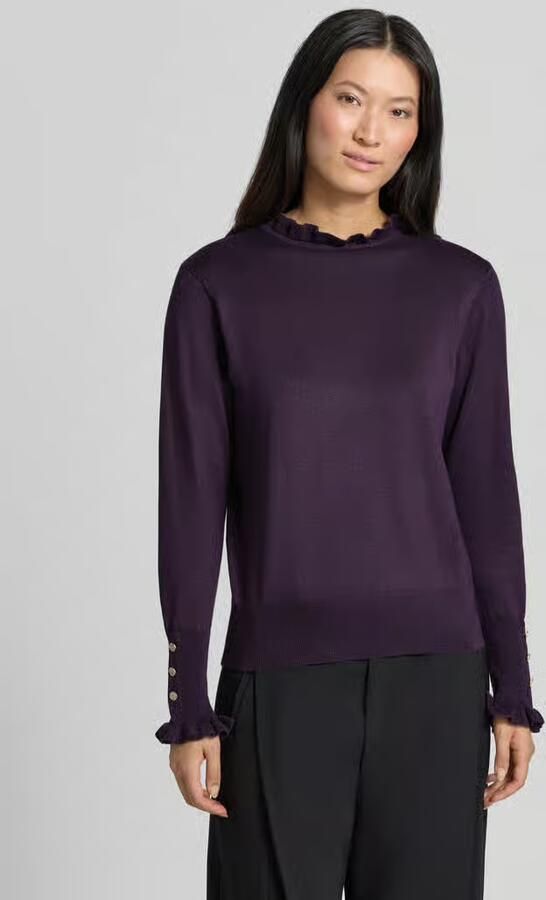 FREE QUENT Gebreide pullover met opstaande kraag en ruches model 'Katie' - Foto 4