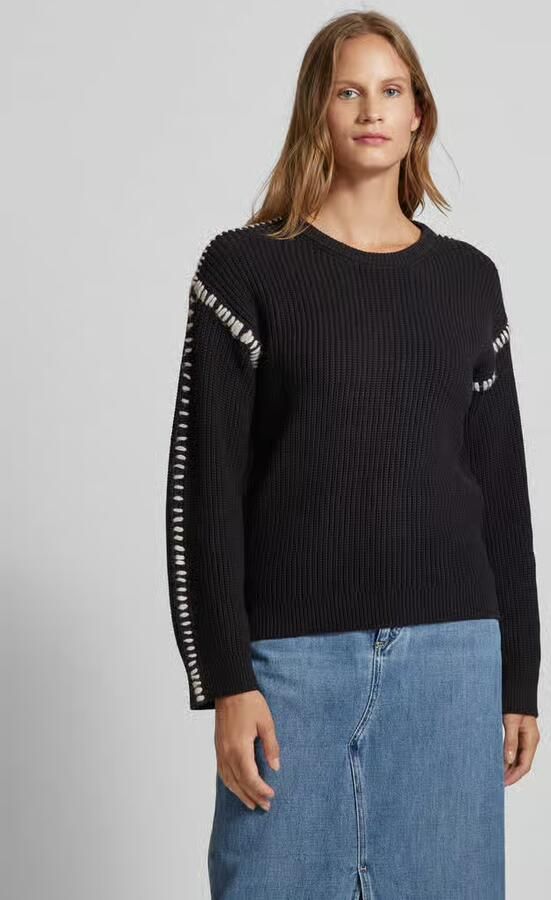 FREE QUENT Gebreide pullover met siernaad - Foto 4