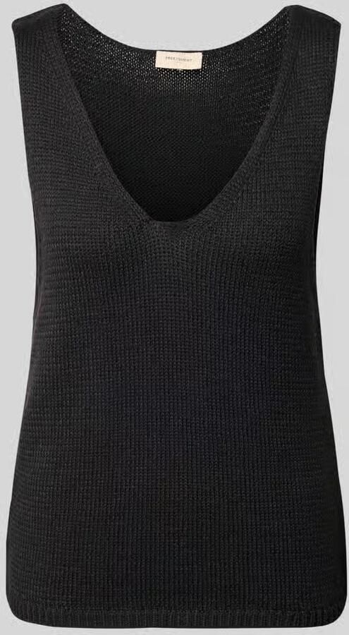 FREE QUENT Gebreide top met V-hals model 'Grscaliva'