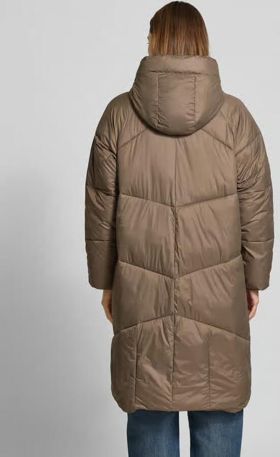 FREE QUENT Gewatteerde lange jas met capuchon model 'TIANA'
