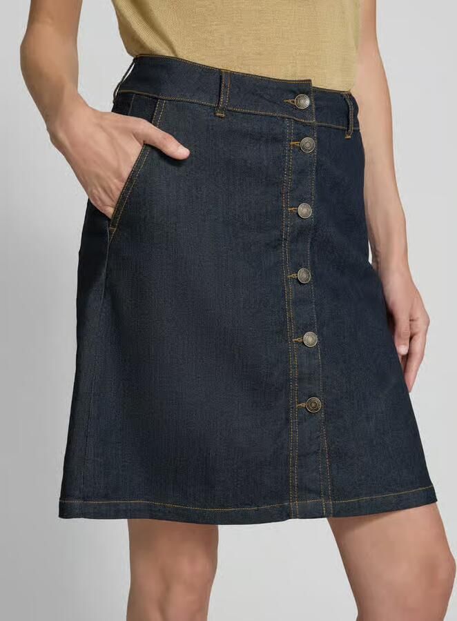 FREE QUENT Knielange jeansrok met doorlopende knoopsluiting model 'Happy' - Foto 2