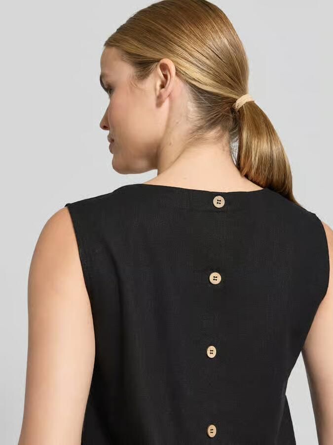 FREE QUENT Knielange jurk van mix van linnen en viscose model 'LAVA'