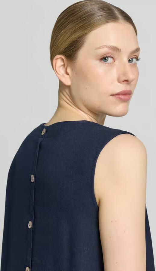 FREE QUENT Knielange jurk van mix van linnen en viscose model 'LAVA'