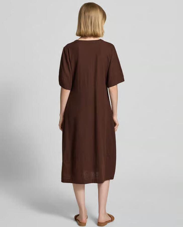 FREE QUENT Knielange jurk van mix van linnen en viscose model 'Lava' - Foto 2