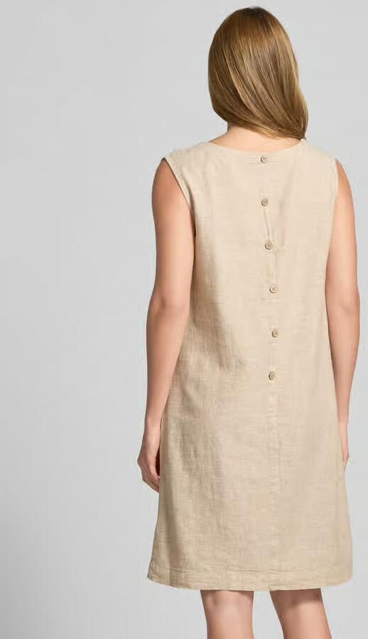 FREE QUENT Knielange jurk van mix van linnen en viscose model 'LAVA'