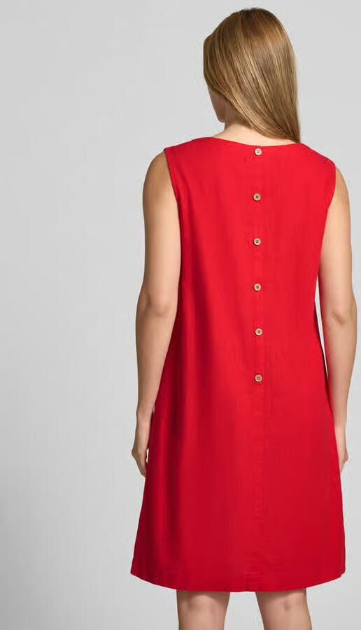 FREE QUENT Knielange jurk van mix van linnen en viscose model 'LAVA' - Foto 3