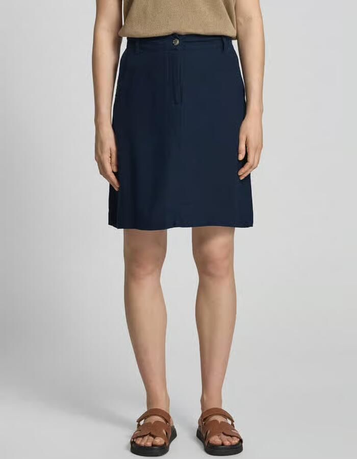 FREE QUENT Knielange rok van een mix van linnen en viscose model 'Lava' - Foto 2