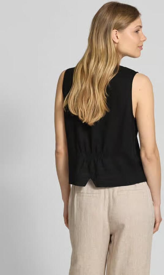 FREE QUENT Linnen gilet met V-hals model 'Lava'