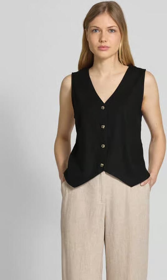 FREE QUENT Linnen gilet met V-hals model 'Lava' - Foto 2