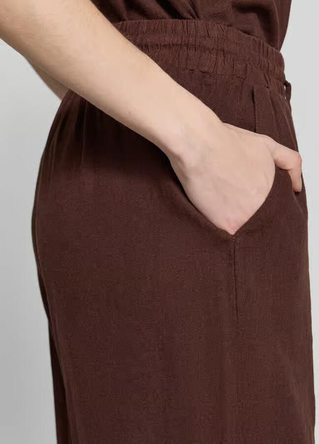FREE QUENT Linnen korte broek met elastische tailleband model 'Lava'
