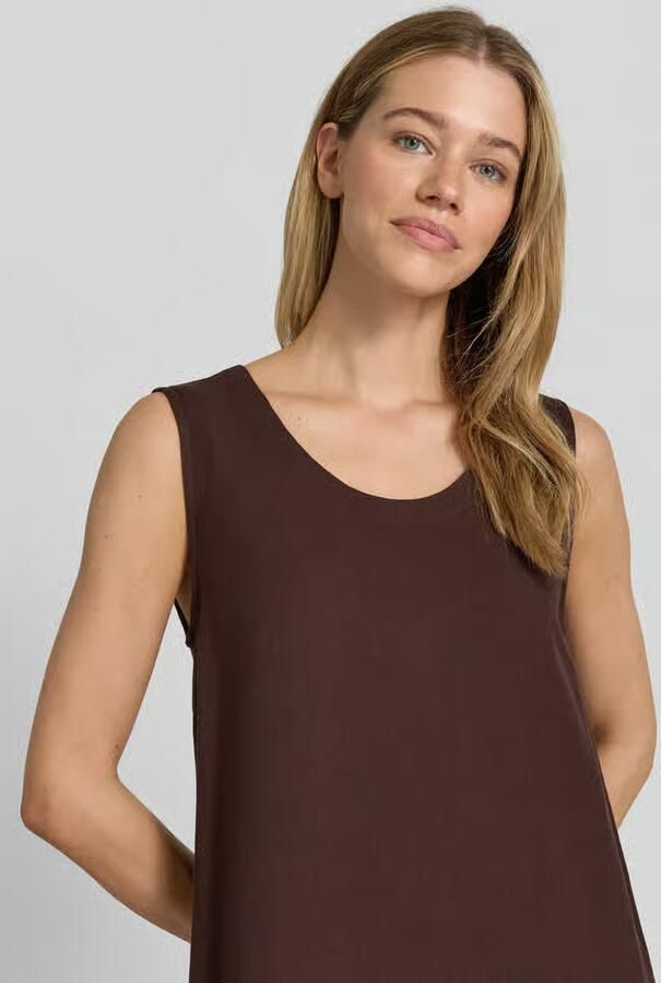 FREE QUENT midi-jurk van mix van viscose en linnen model 'Lavisco'