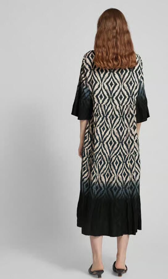 FREE QUENT Midi-jurk van viscose in laagjeslook model 'Tamy'