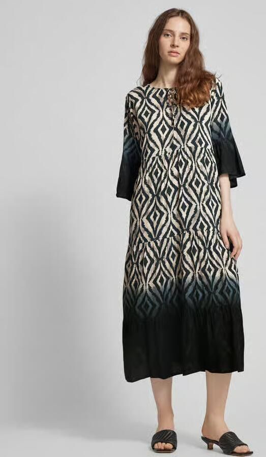FREE QUENT Midi-jurk van viscose in laagjeslook model 'Tamy' - Foto 2