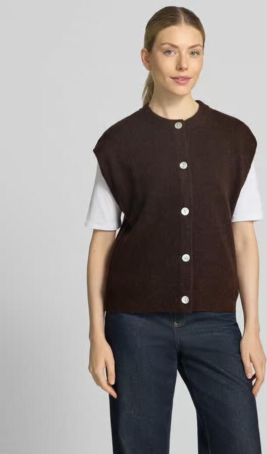 FREE QUENT Mouwloos vest van wol met knoopsluiting - Foto 3