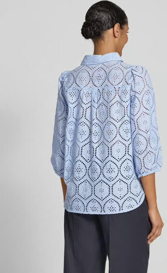FREE QUENT Regular fit blouse met broderie anglaise model 'Agy'