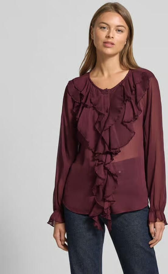 FREE QUENT Regular fit blouse met ruches model 'Ditte' - Foto 2