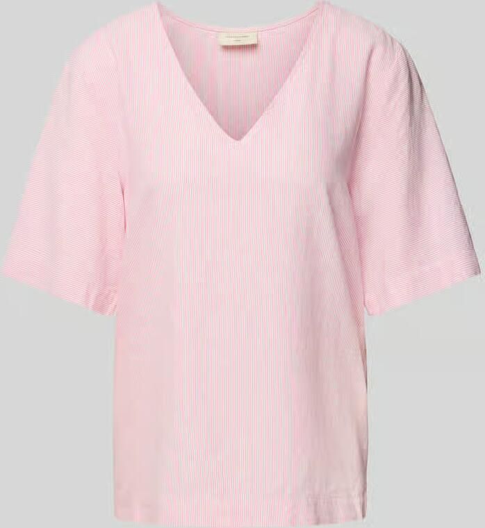 FREE QUENT Regular fit linnen blouse met V-hals model 'Lava' - Foto 2
