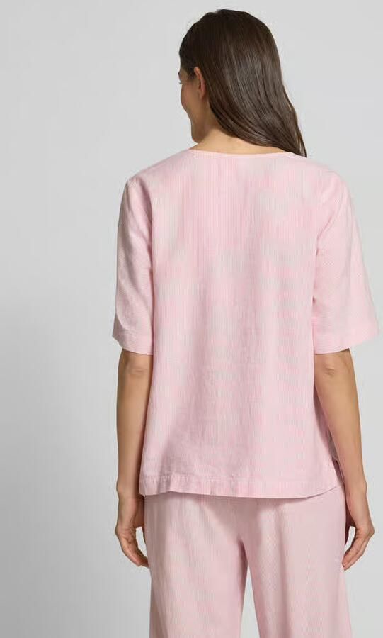 FREE QUENT Regular fit linnen blouse met V-hals model 'Lava' - Foto 3