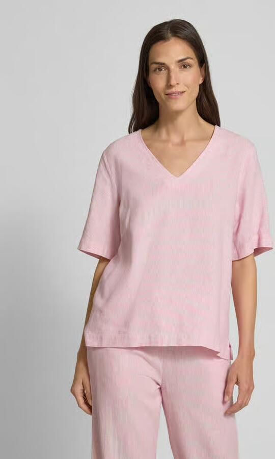 FREE QUENT Regular fit linnen blouse met V-hals model 'Lava' - Foto 4