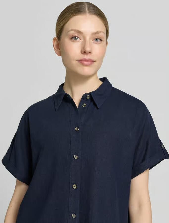 FREE QUENT relaxed fit blouse van mix van linnen en viscose model 'Lava'