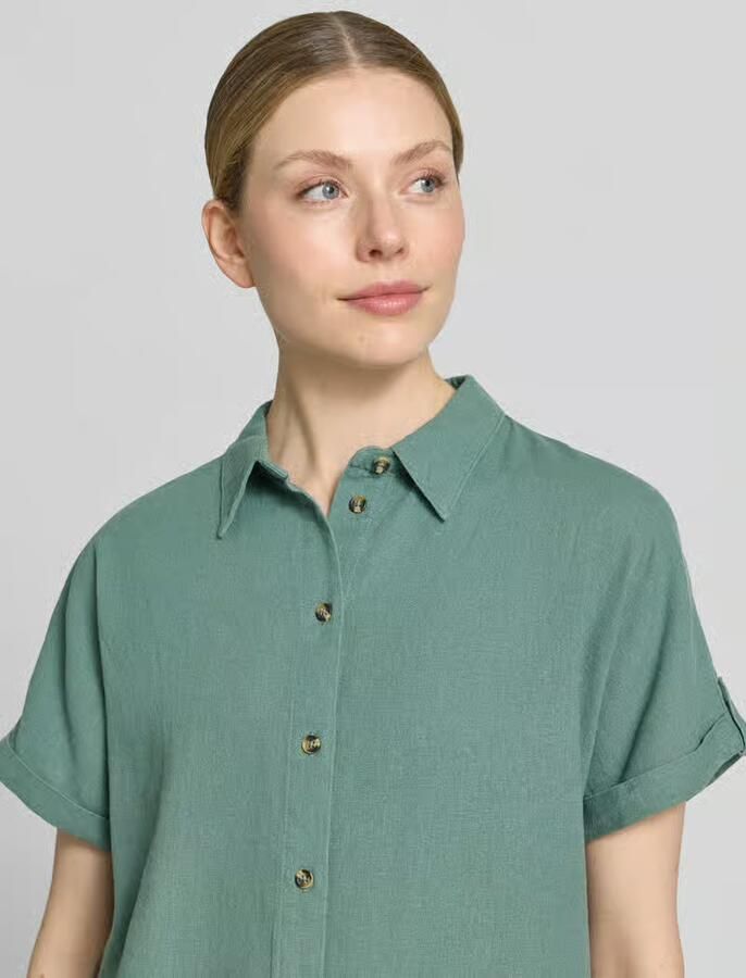 FREE QUENT relaxed fit blouse van mix van linnen en viscose model 'Lava'
