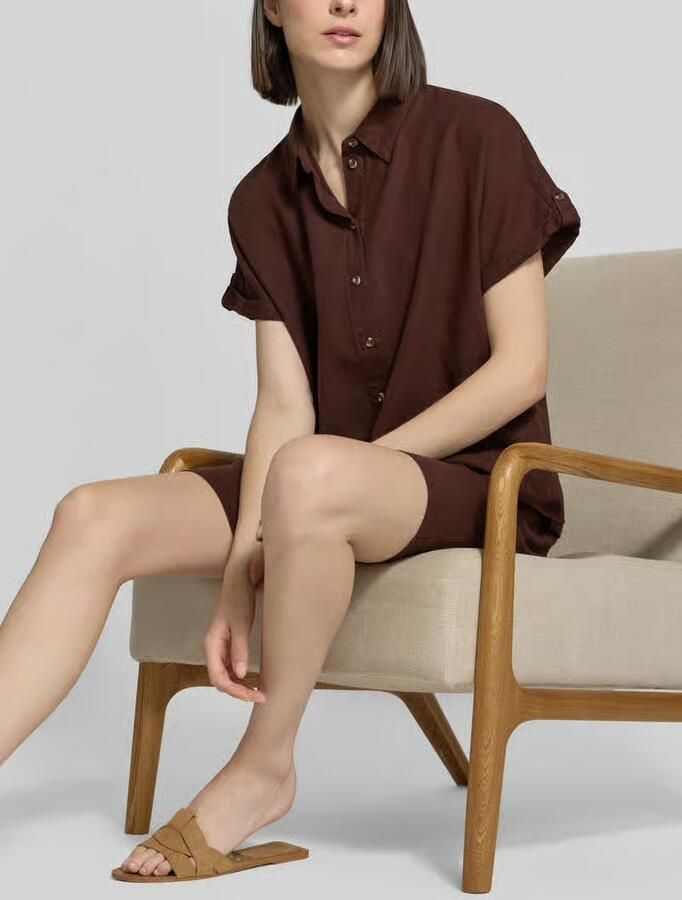 FREE QUENT relaxed fit blouse van mix van linnen en viscose model 'Lava'