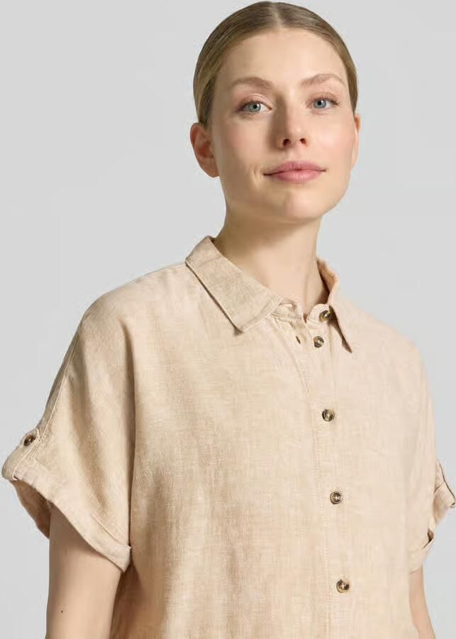 FREE QUENT relaxed fit blouse van mix van linnen en viscose model 'Lava'