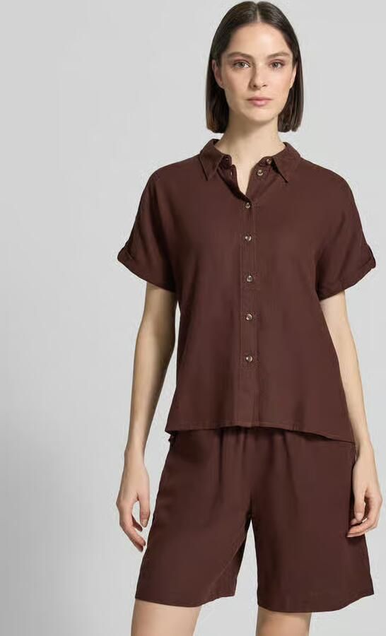 FREE QUENT relaxed fit blouse van mix van linnen en viscose model 'Lava' - Foto 4