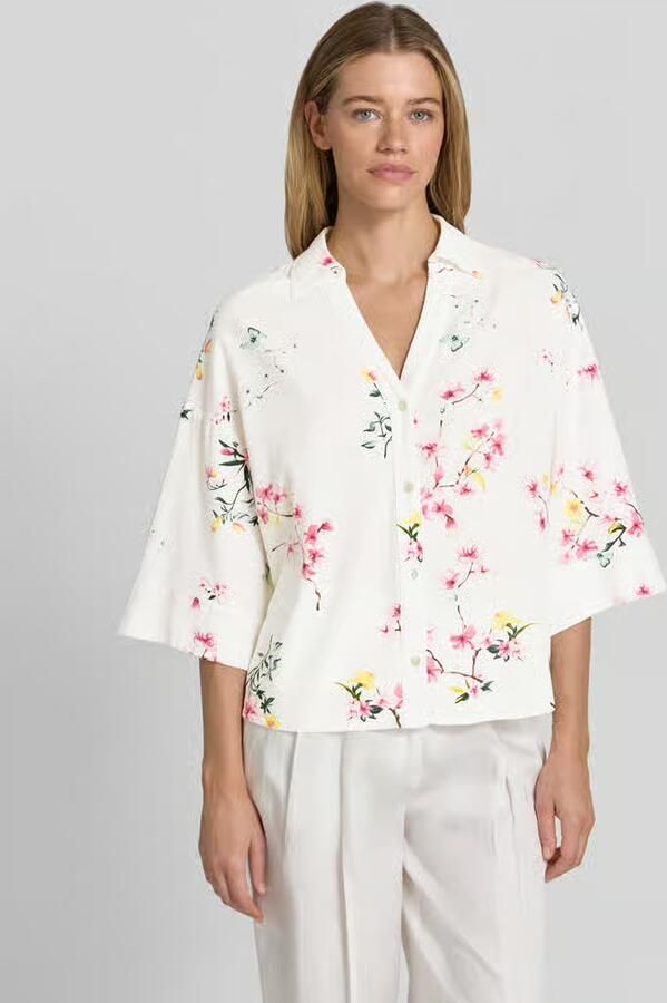 FREE QUENT relaxed fit blouse van mix van viscose en linnen model 'Lavisco' - Foto 2