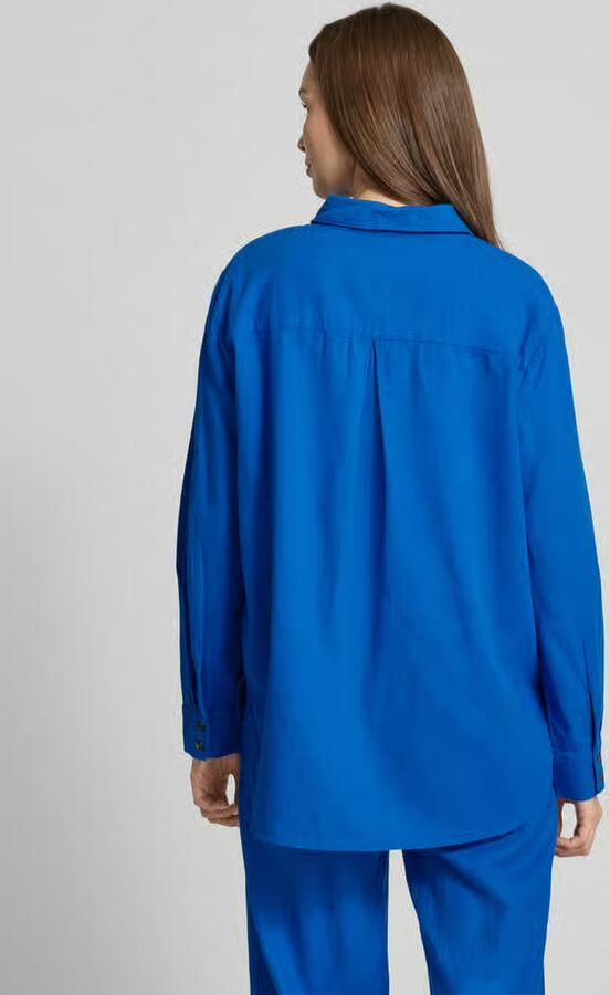 FREE QUENT Relaxed fit linnen blouse met borstzak model 'Lava'
