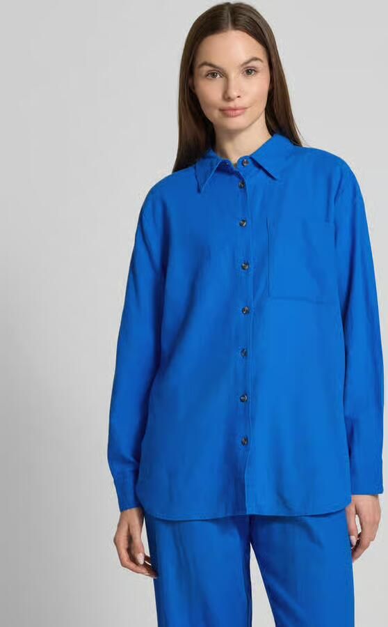 FREE QUENT Relaxed fit linnen blouse met borstzak model 'Lava' - Foto 2