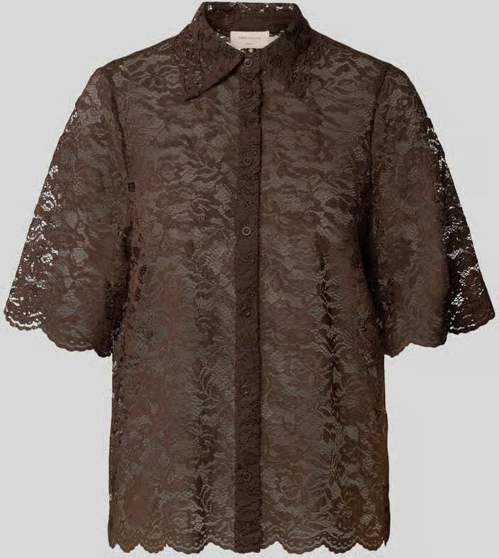 FREE QUENT relaxed fit overhemdblouse van kant model 'Lacina'