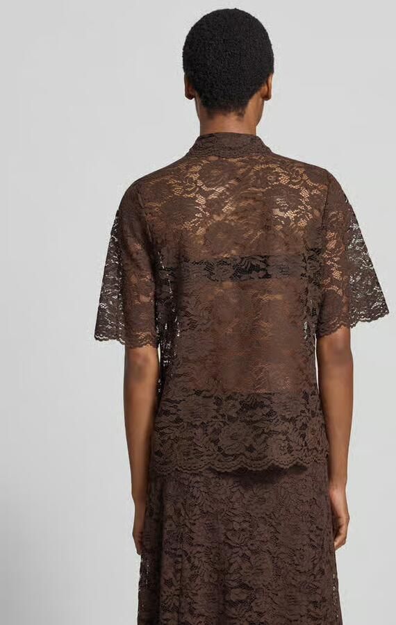 FREE QUENT relaxed fit overhemdblouse van kant model 'Lacina'