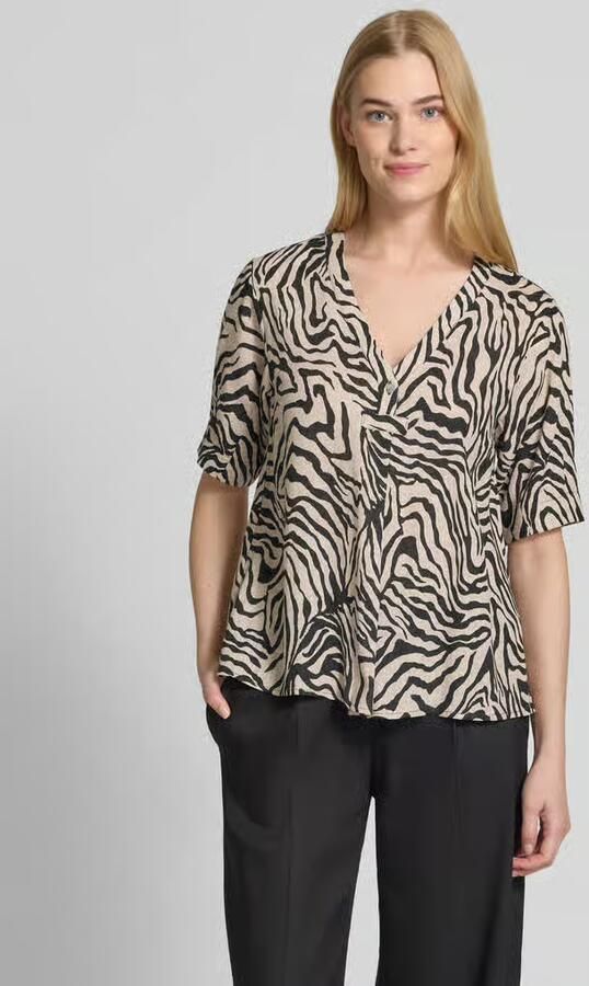 FREE QUENT Slim fit blouseshirt met V-hals model 'Larin' - Foto 4